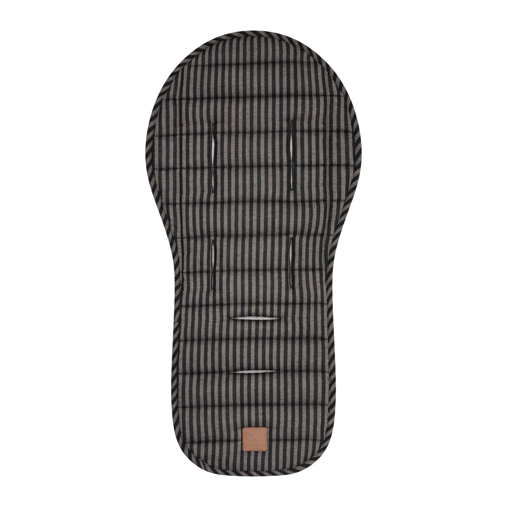 Noir Stripe Universal Linen Pram Liner