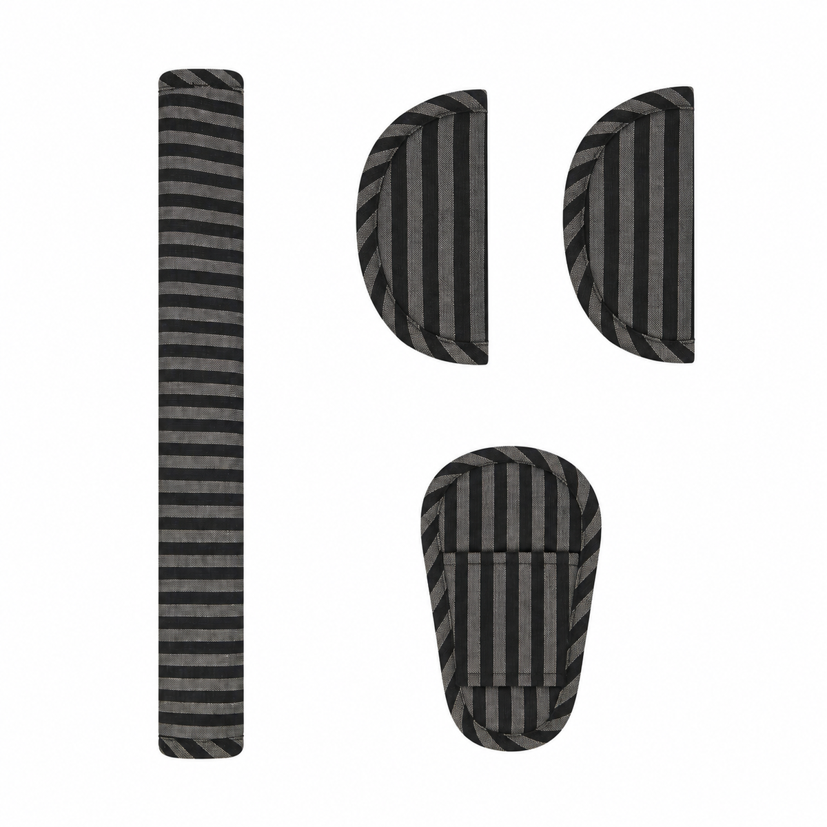Noir Stripe Linen Pram Harness Cover Set