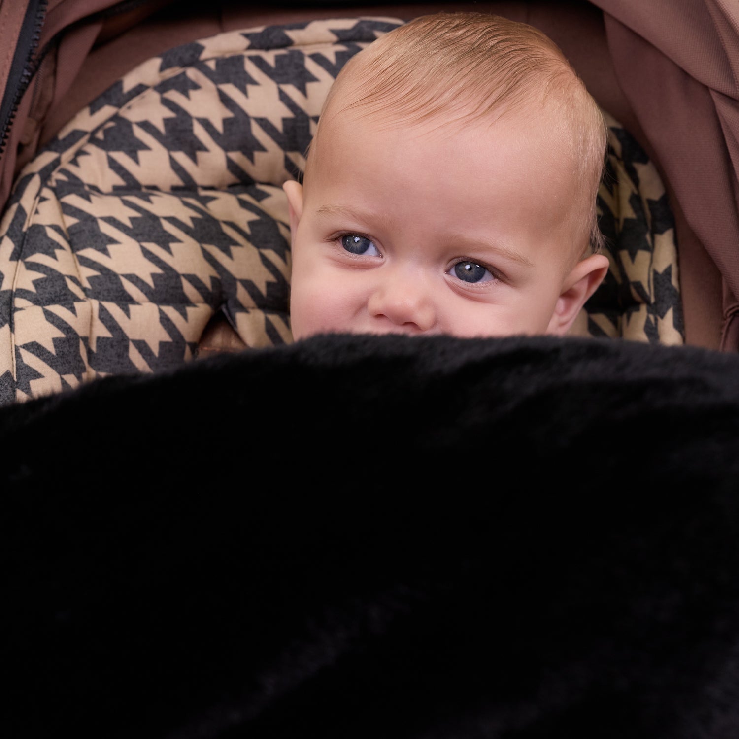 Noir Faux Fur Winter Pram Cosy Insert