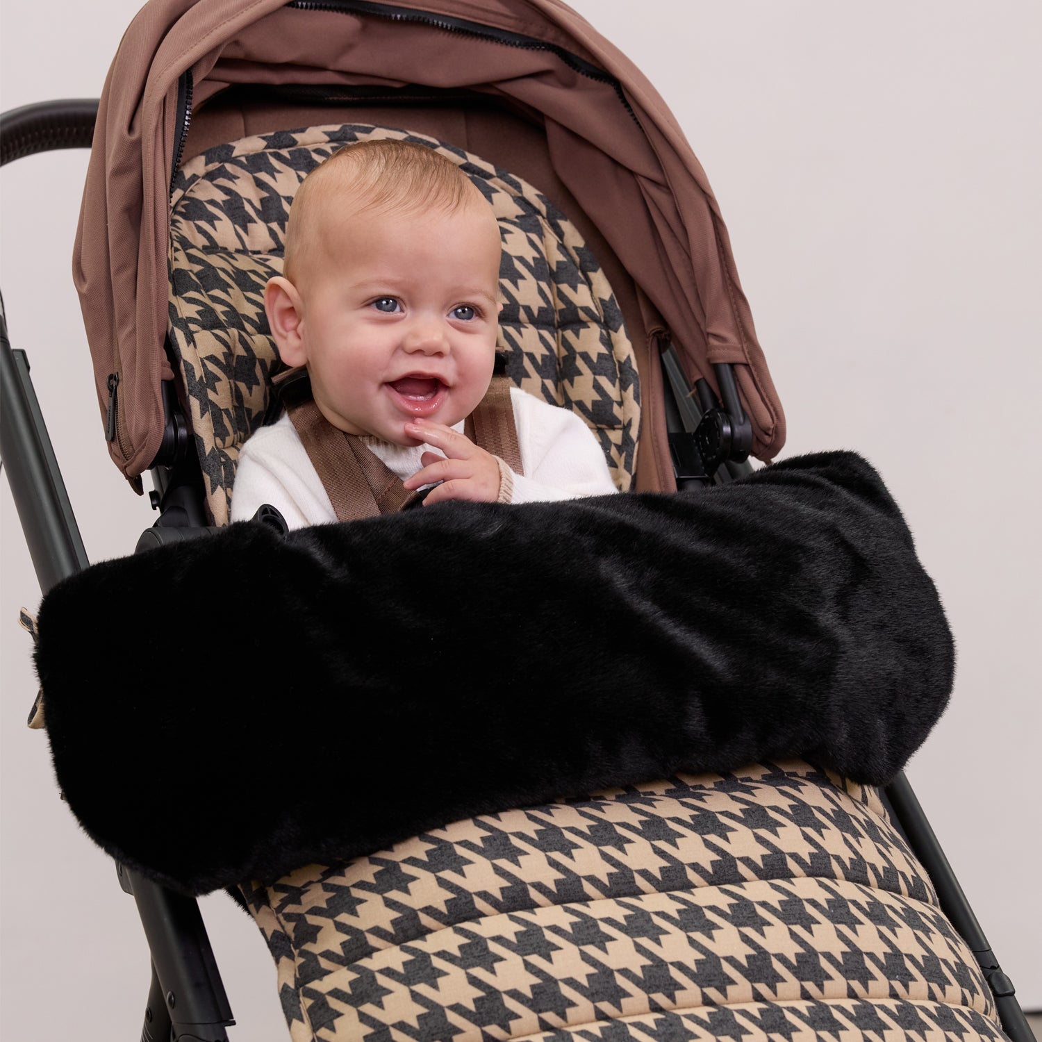 Noir Faux Fur Winter Pram Cosy Insert