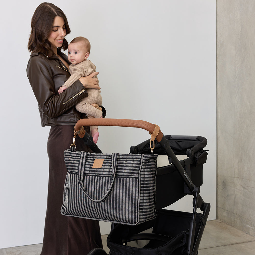 Noir Stripe Muse Baby Bag