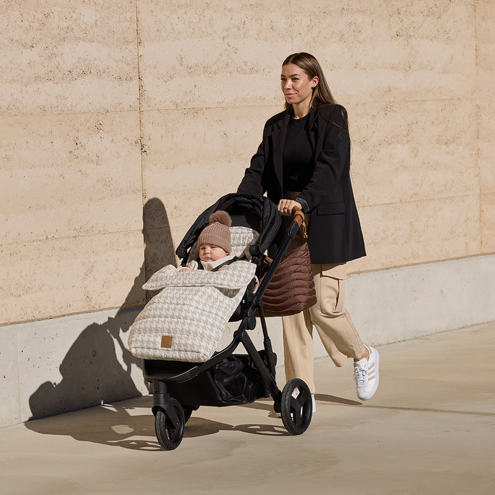 Houndstooth Linen Pram Cosy