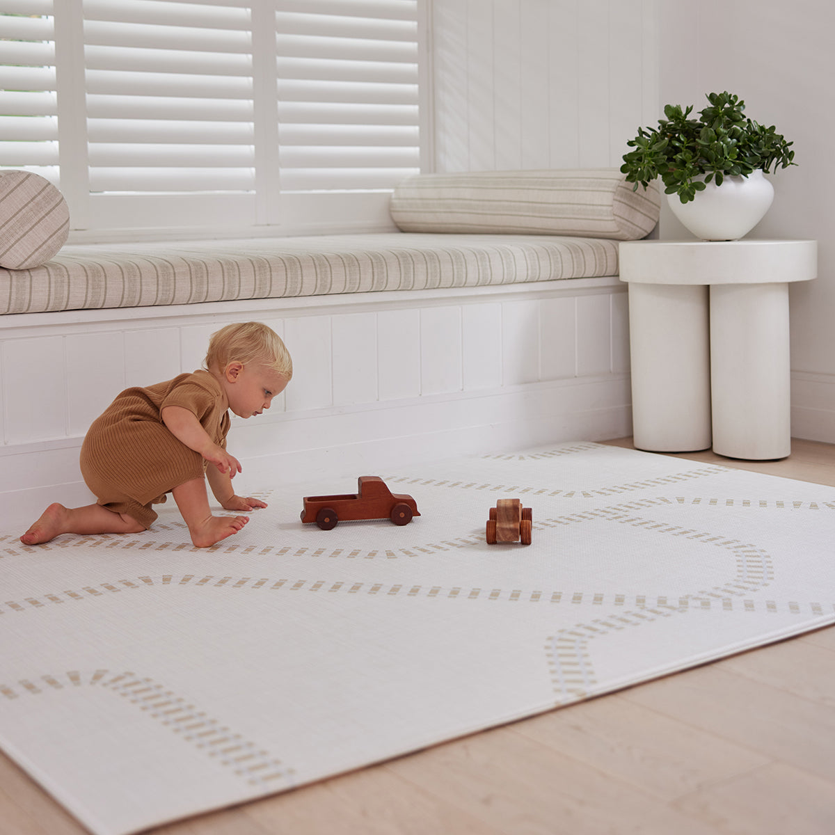 Large Foam Play Mat - Honey Border/Rail