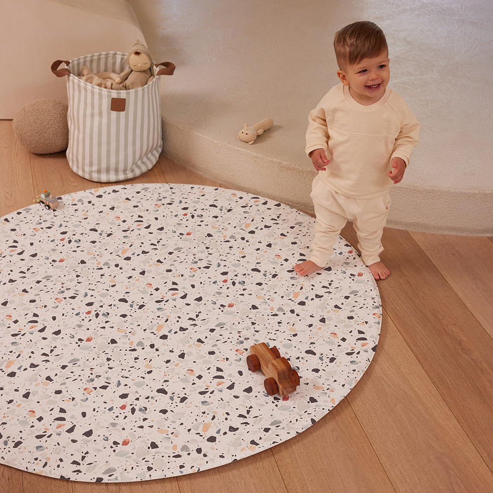 Round Foam Play Mat - Terrazzo/Weave