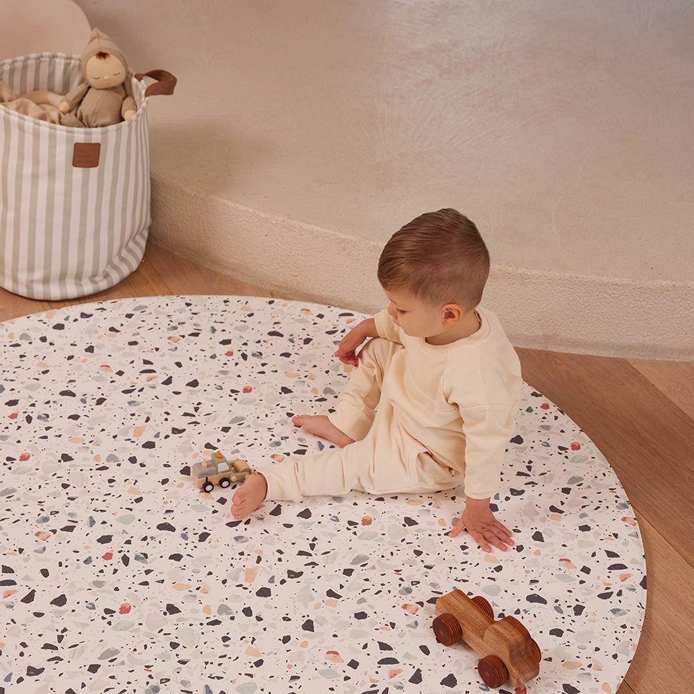 Round Foam Play Mat - Terrazzo/Weave