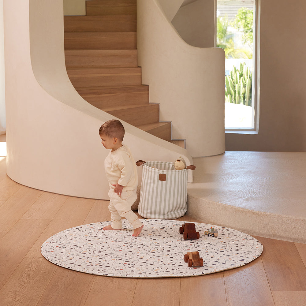 Round Foam Play Mat - Terrazzo/Weave