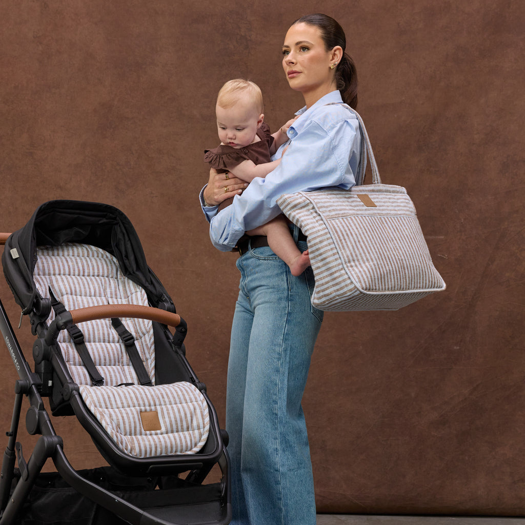 Sorano Stripe Universal Linen Pram Liner