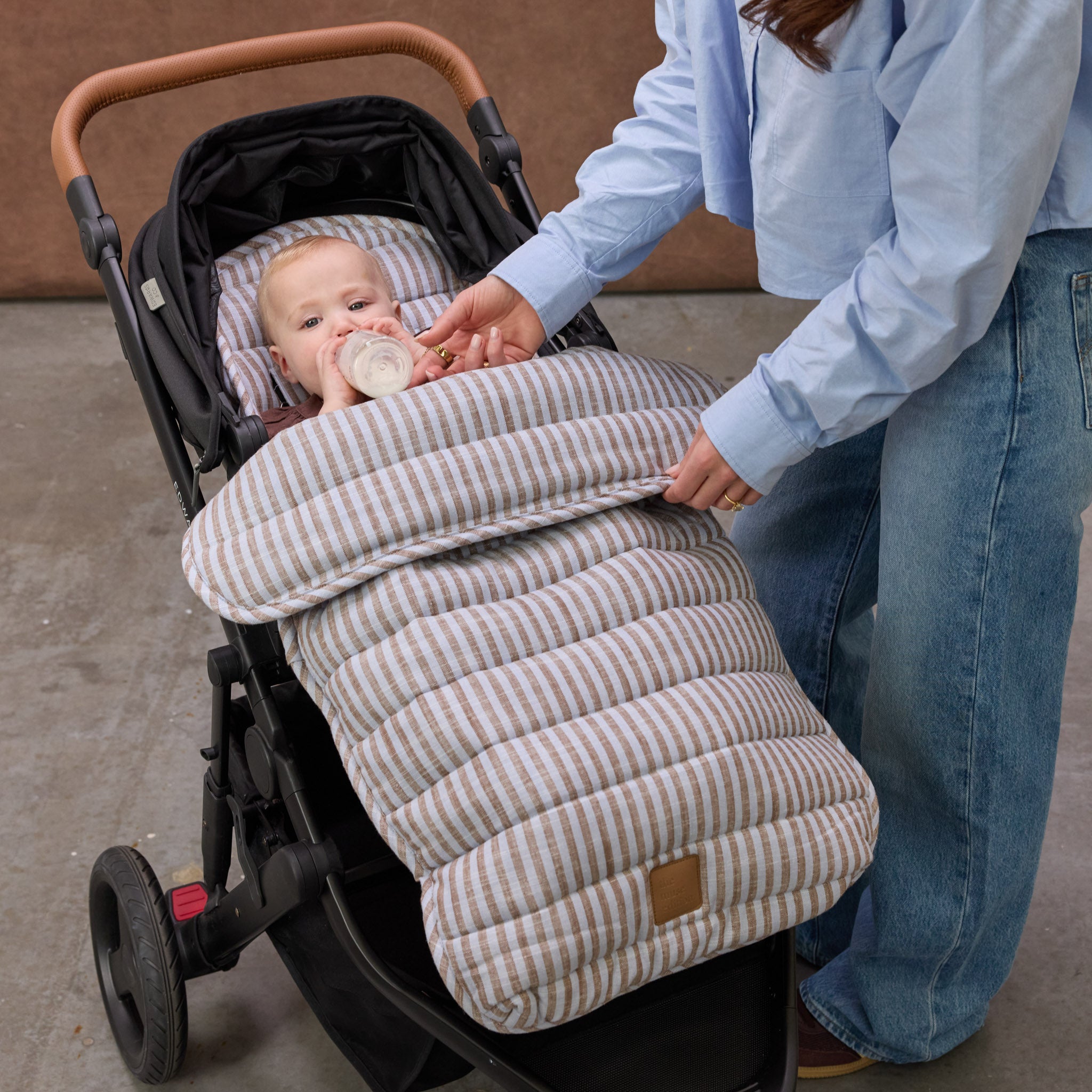 Sorano Stripe Linen Pram Cosy