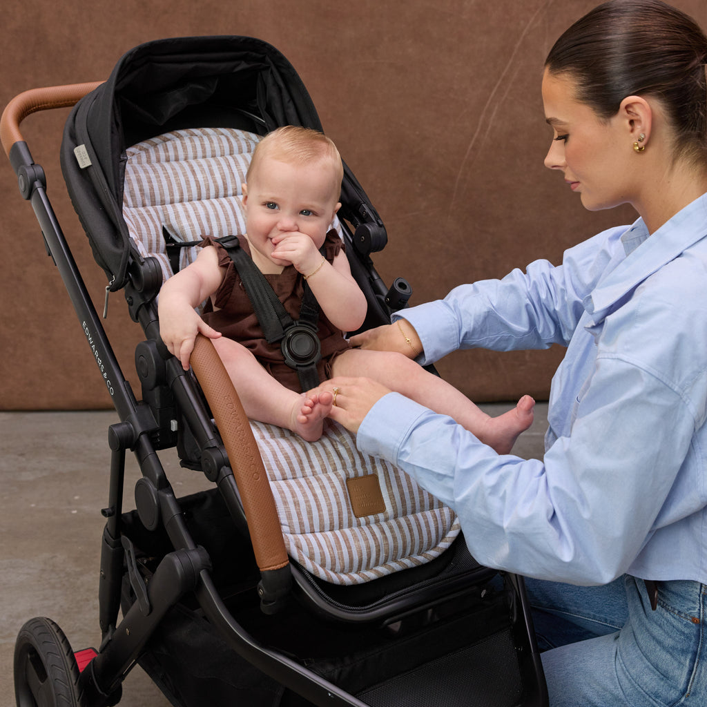Sorano Stripe Universal Linen Pram Liner