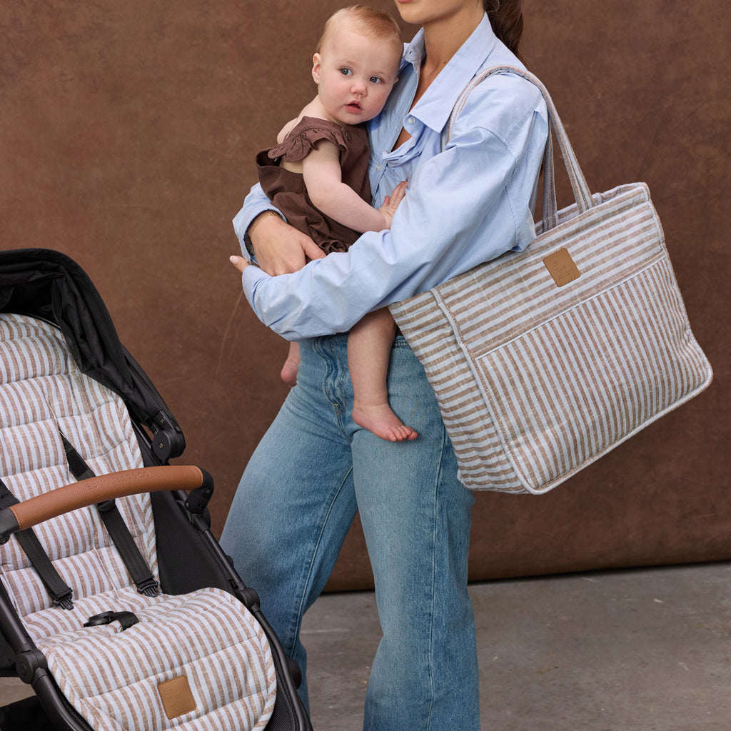 Sorano Stripe Universal Linen Pram Liner