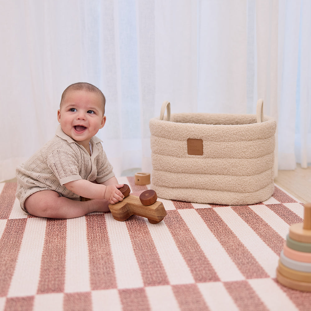 Large Foam Play Mat - Cocoa Stripe/Breeze