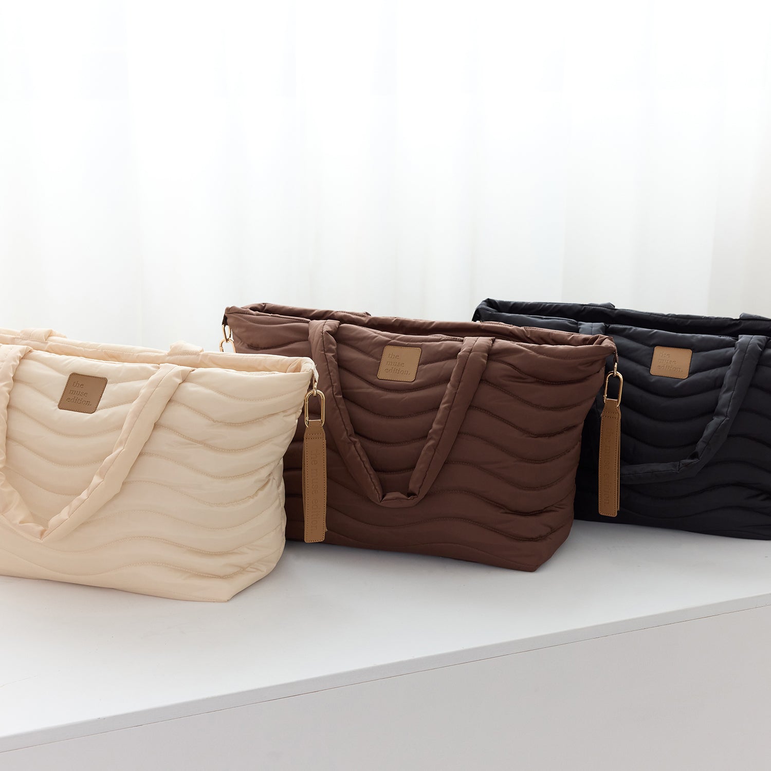 Natural Wave Quilted Baby Bag