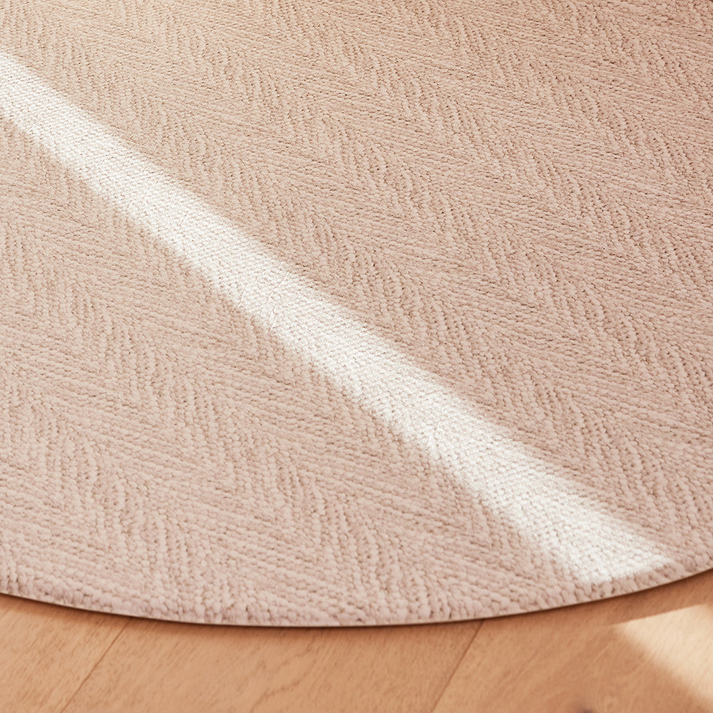 Round Foam Play Mat - Travertine/Herringbone