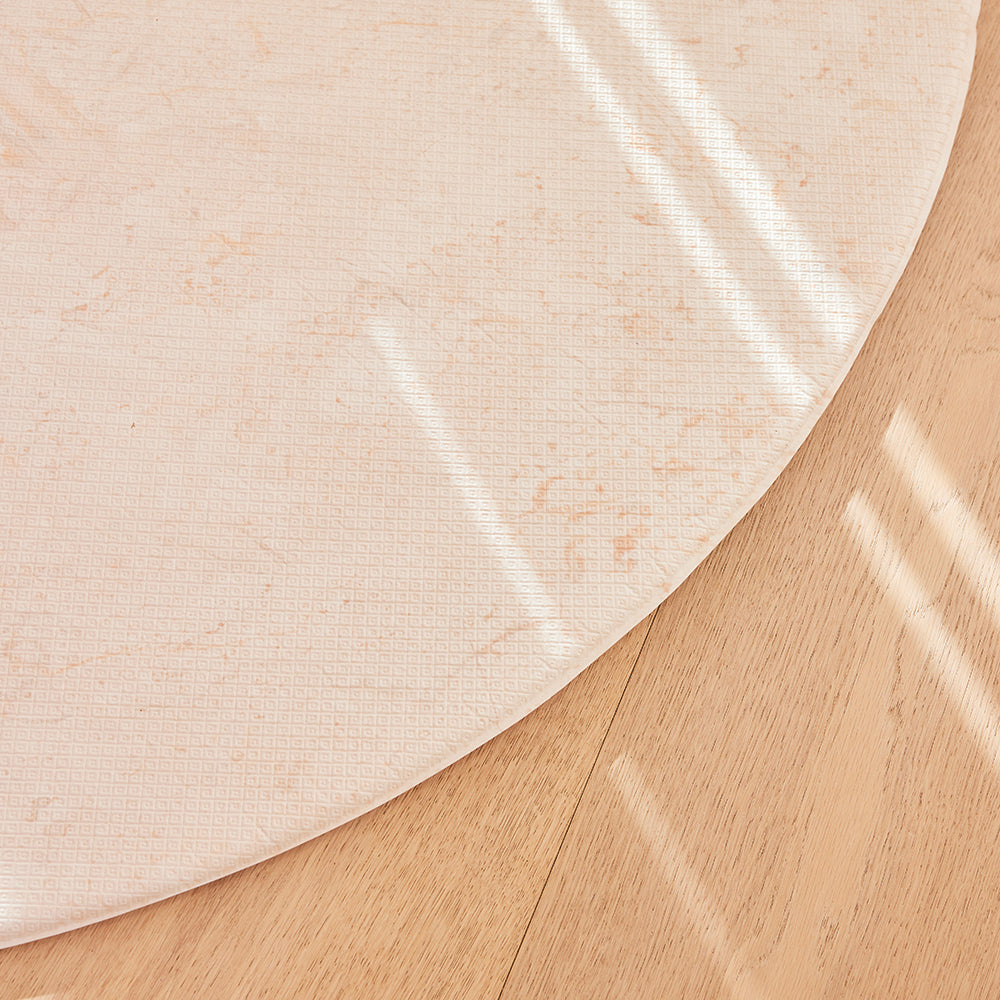 Round Foam Play Mat - Travertine/Herringbone