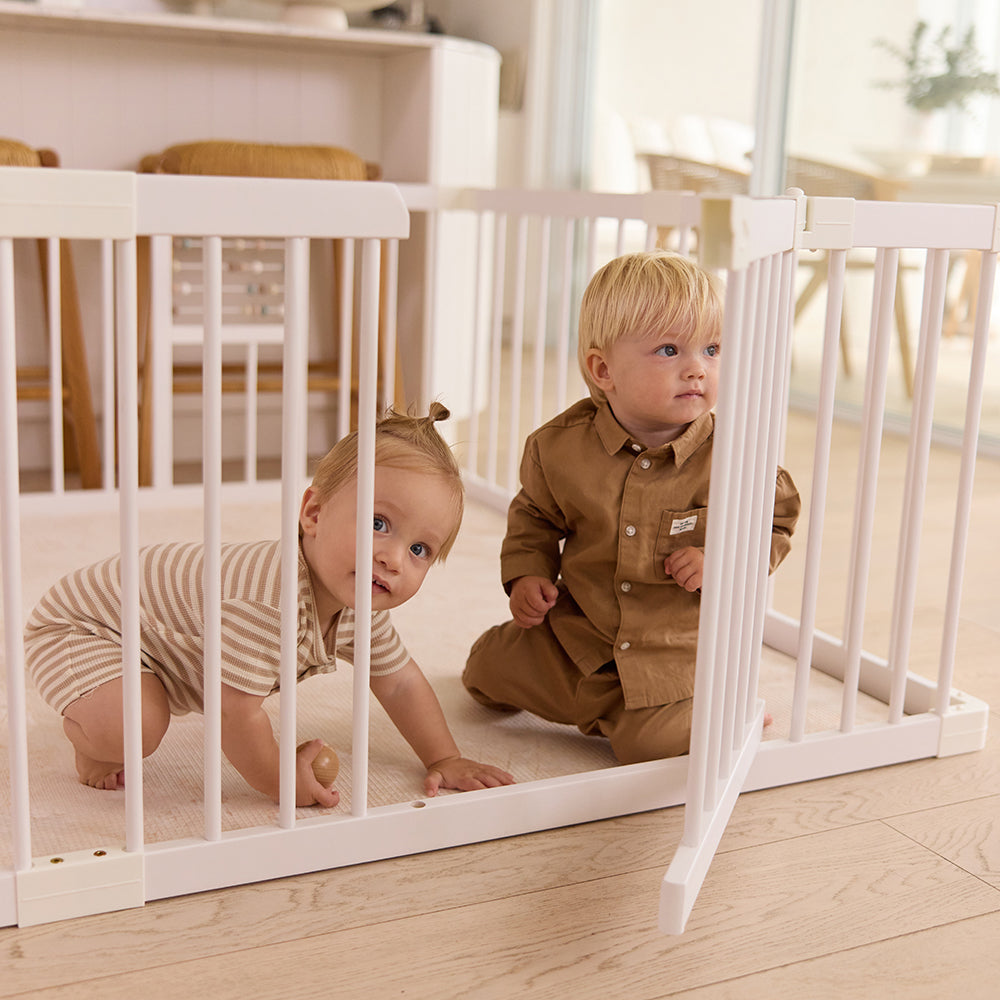 White Wooden Baby Play Pen