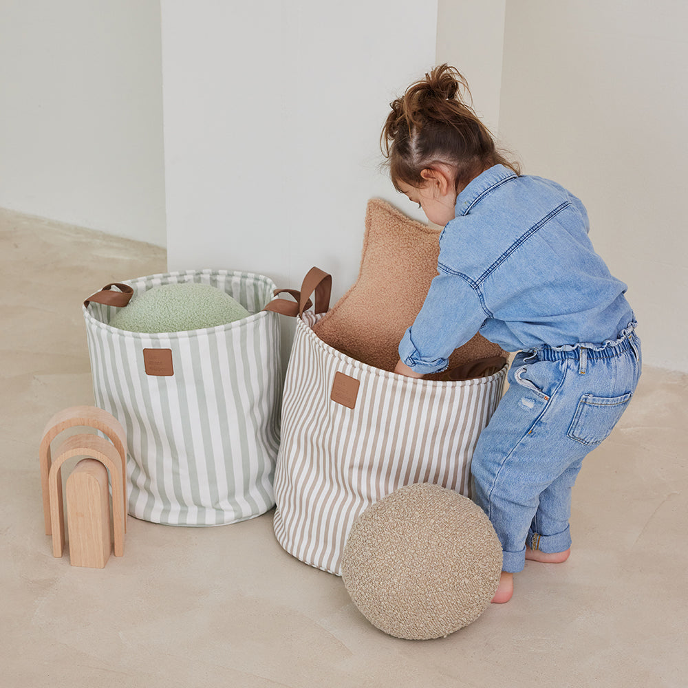 Natural Stripe Toy Storage Bag
